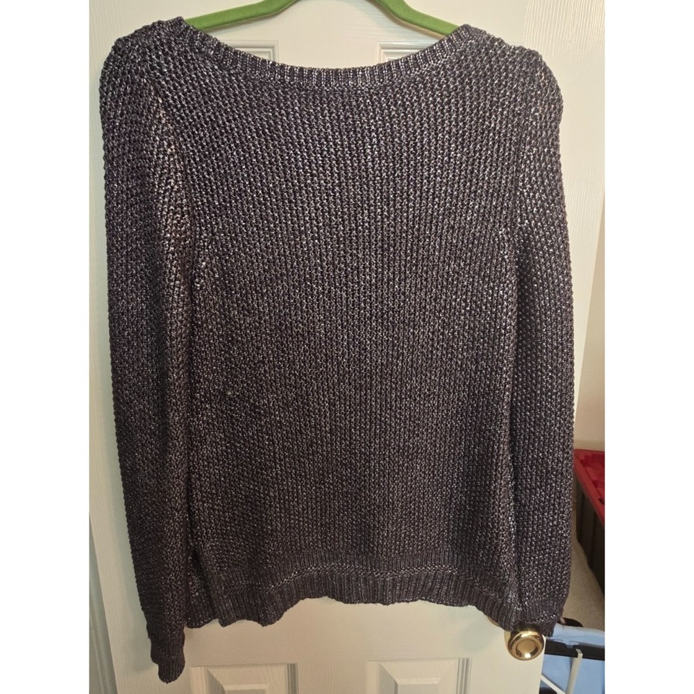 WHBM Metallic Weave Pullover Sweater Women's XS Metallic Silver Color - Picture 3 of 9